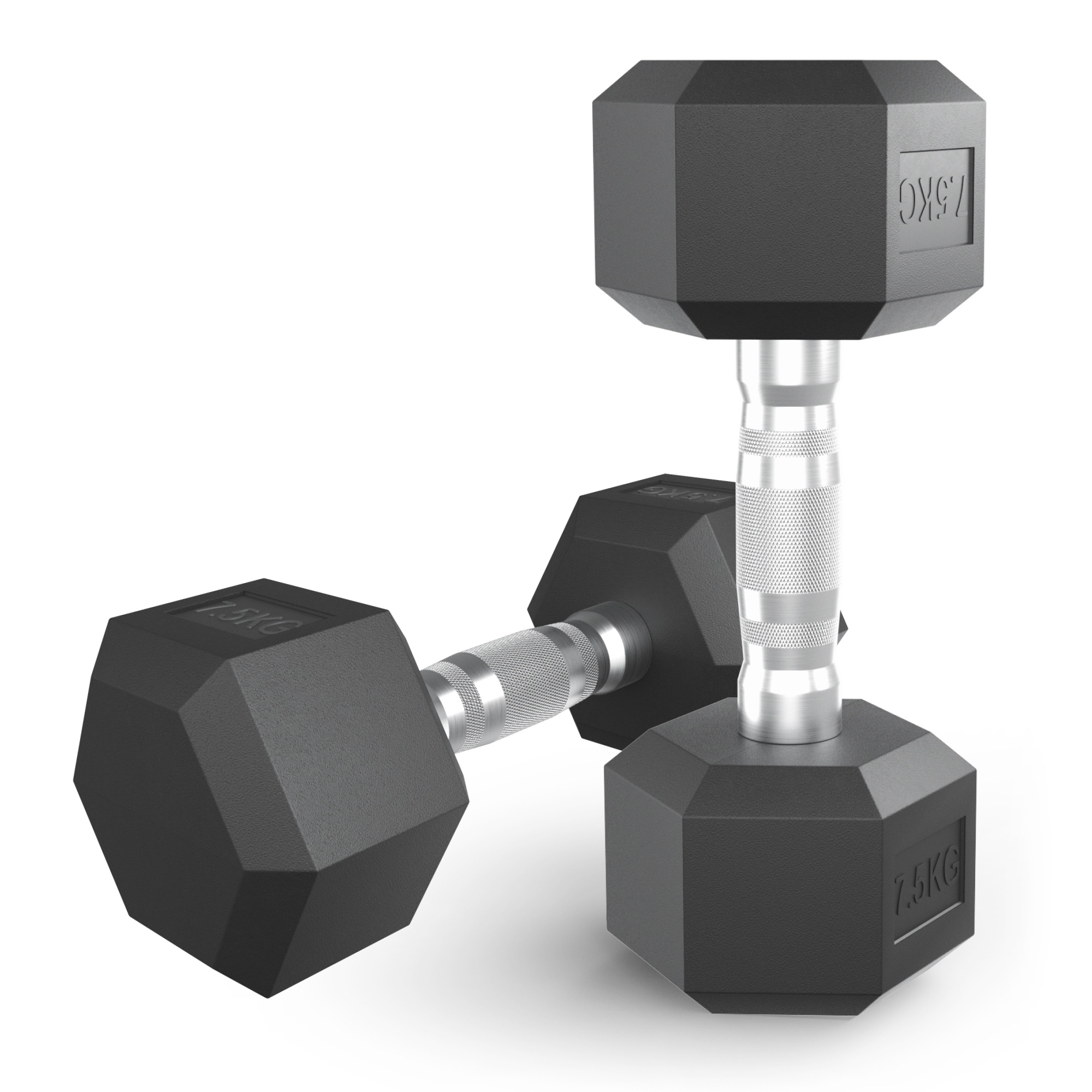 Гантель гексагональная UNIX Fit обрезиненная 7,5 кг, 2 шт.