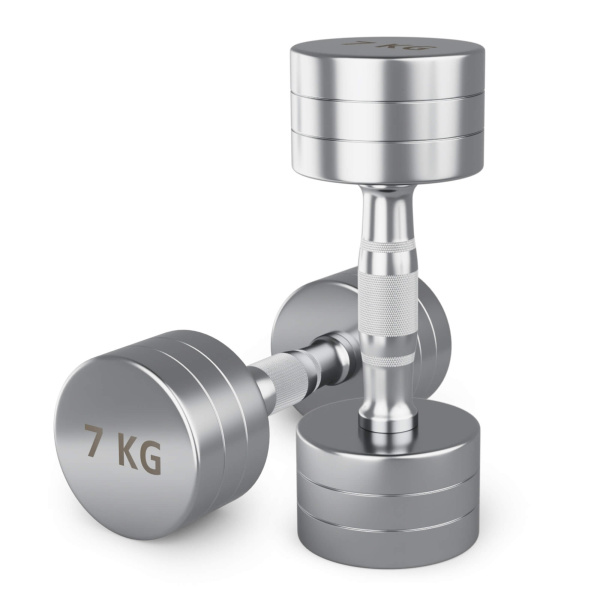 Гантель UNIX Fit PRO круглая хромированная 7 кг, 2 шт.