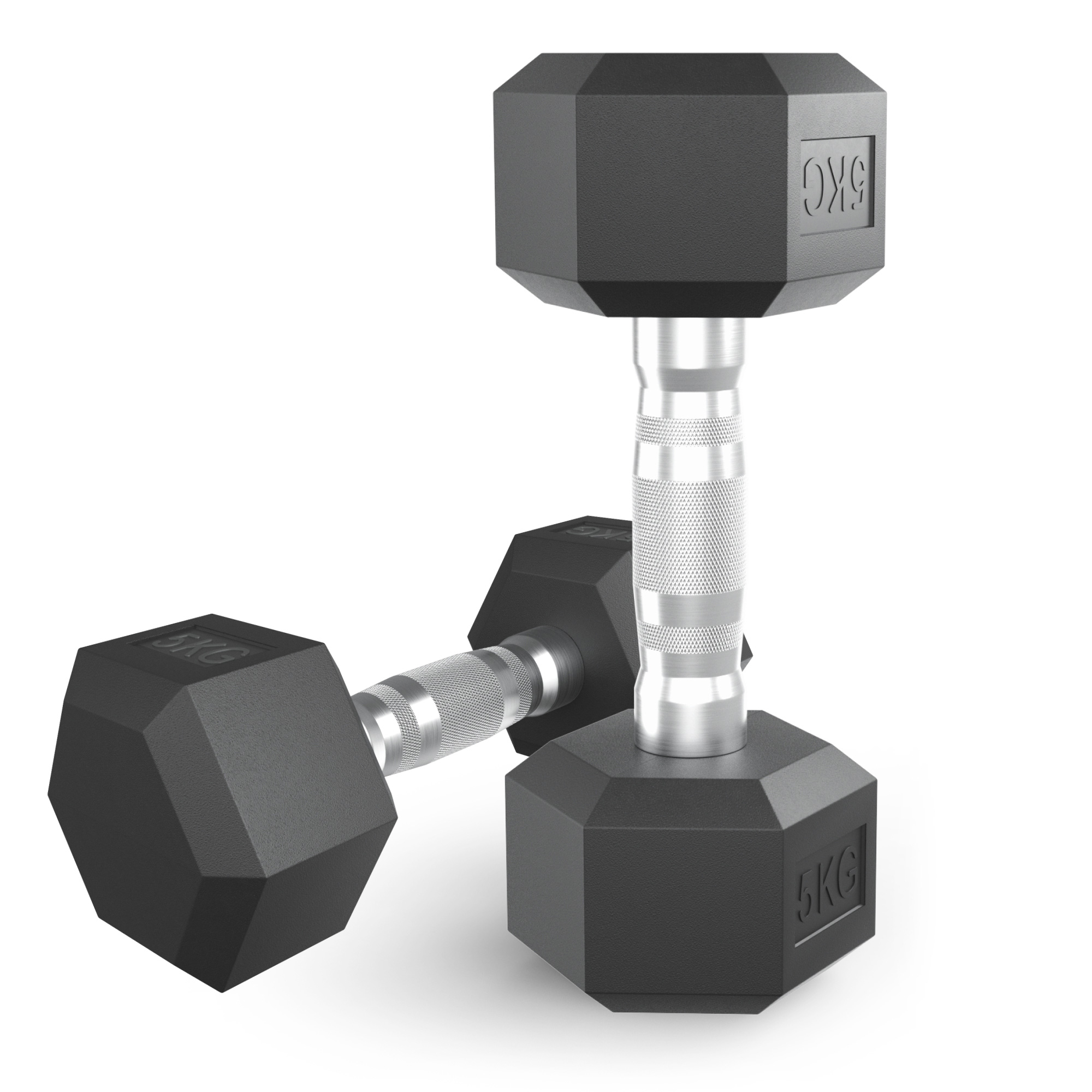 Гантель гексагональная UNIX Fit обрезиненная 5 кг, 2 шт.