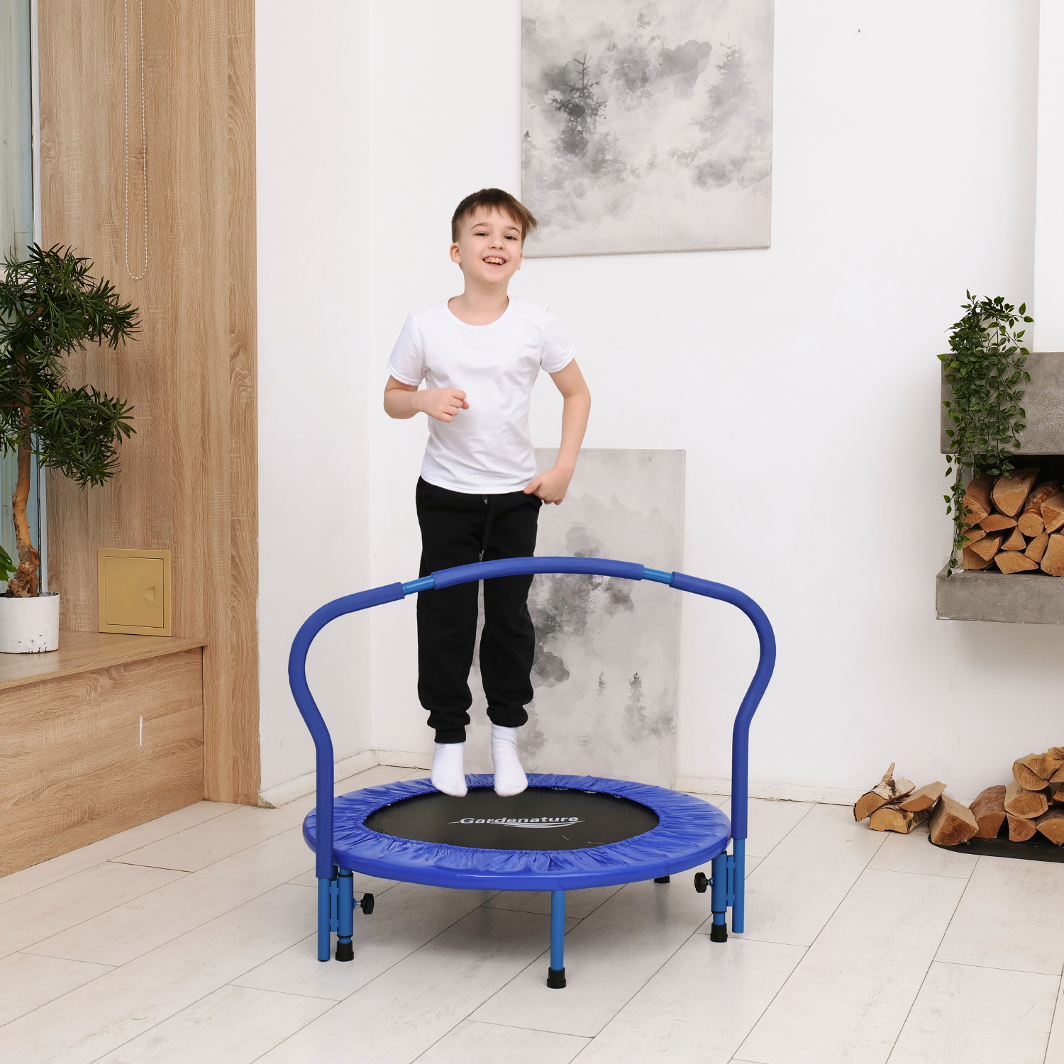 Батут с поручнем DFC Gardenature 36'' синий
