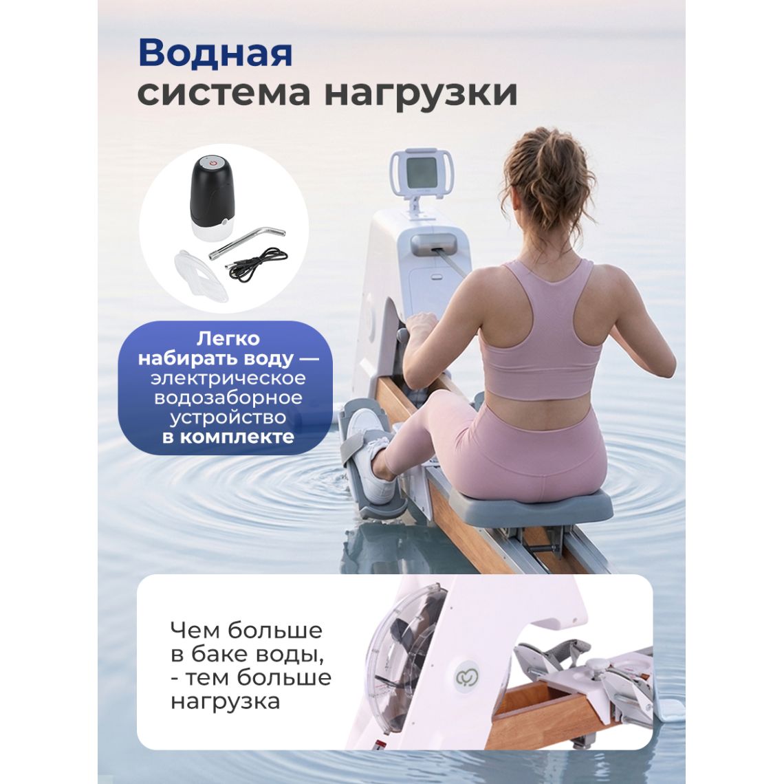 Гребной тренажер DFC YUYOTO SQ-RM2002YO, водный — купить в Actus Sport