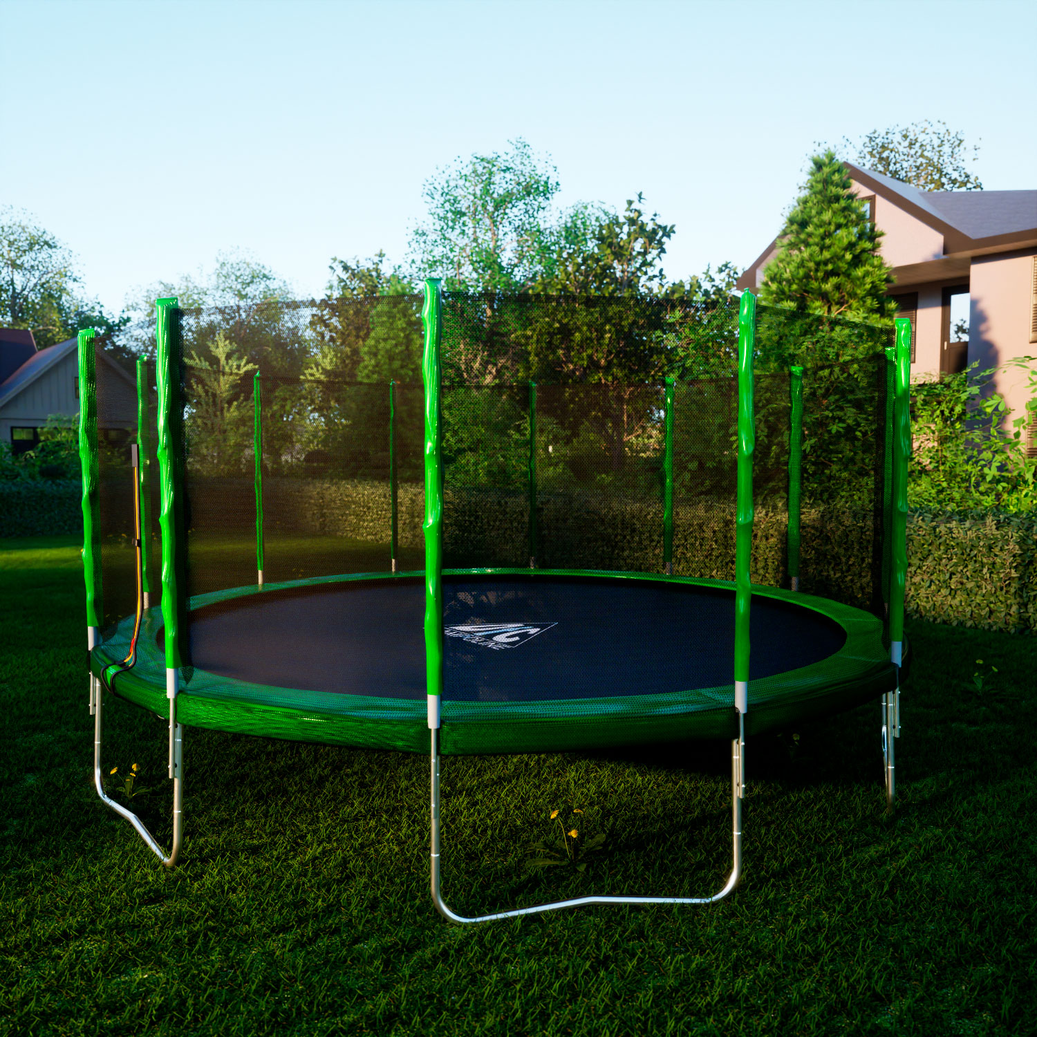 Батут DFC Trampoline Fitness с сеткой 16ft Светло-зелёный