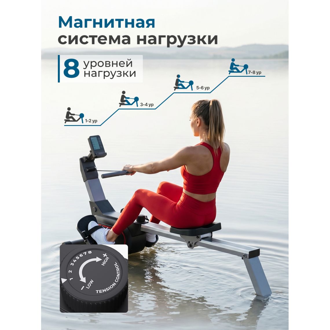 Гребной тренажер DFC PASYOU SQ-RM2405, магнитный — купить в Actus Sport
