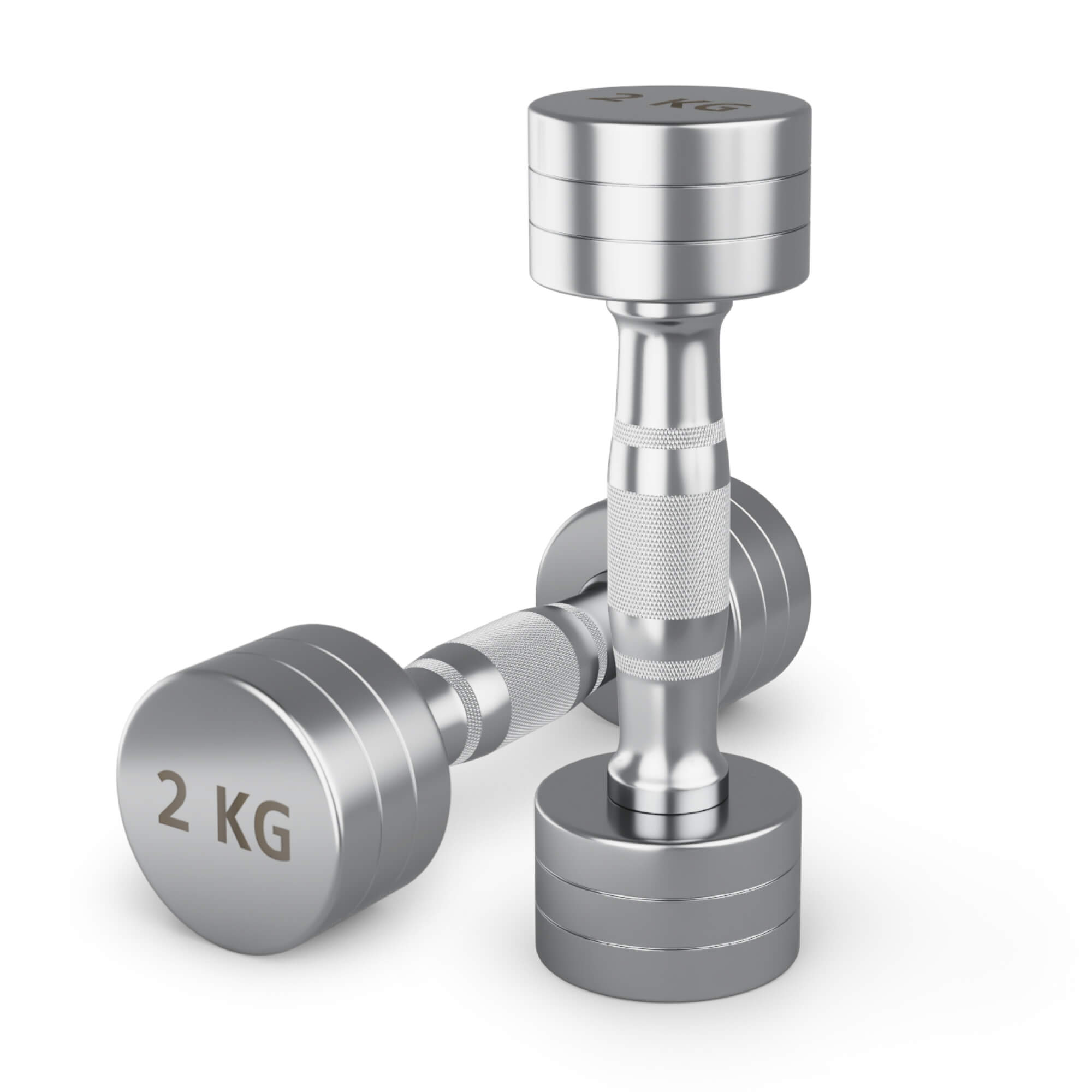 Гантель UNIX Fit PRO круглая хромированная 2 кг, 2 шт.