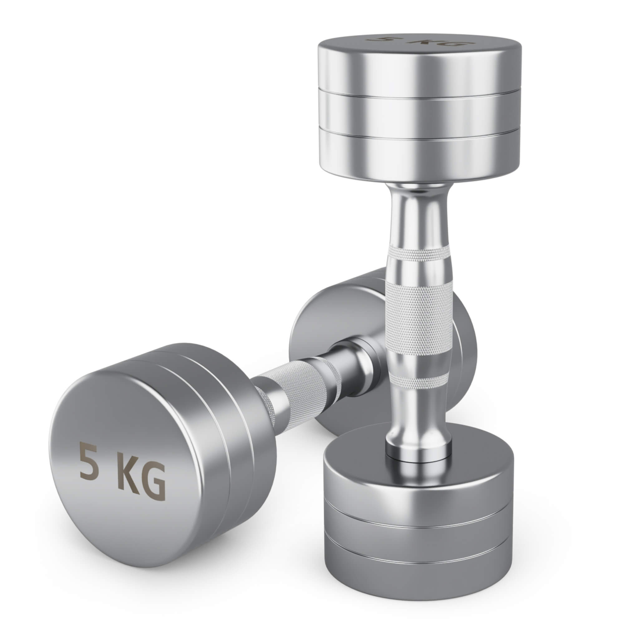 Гантель UNIX Fit PRO круглая хромированная 5 кг, 2 шт.