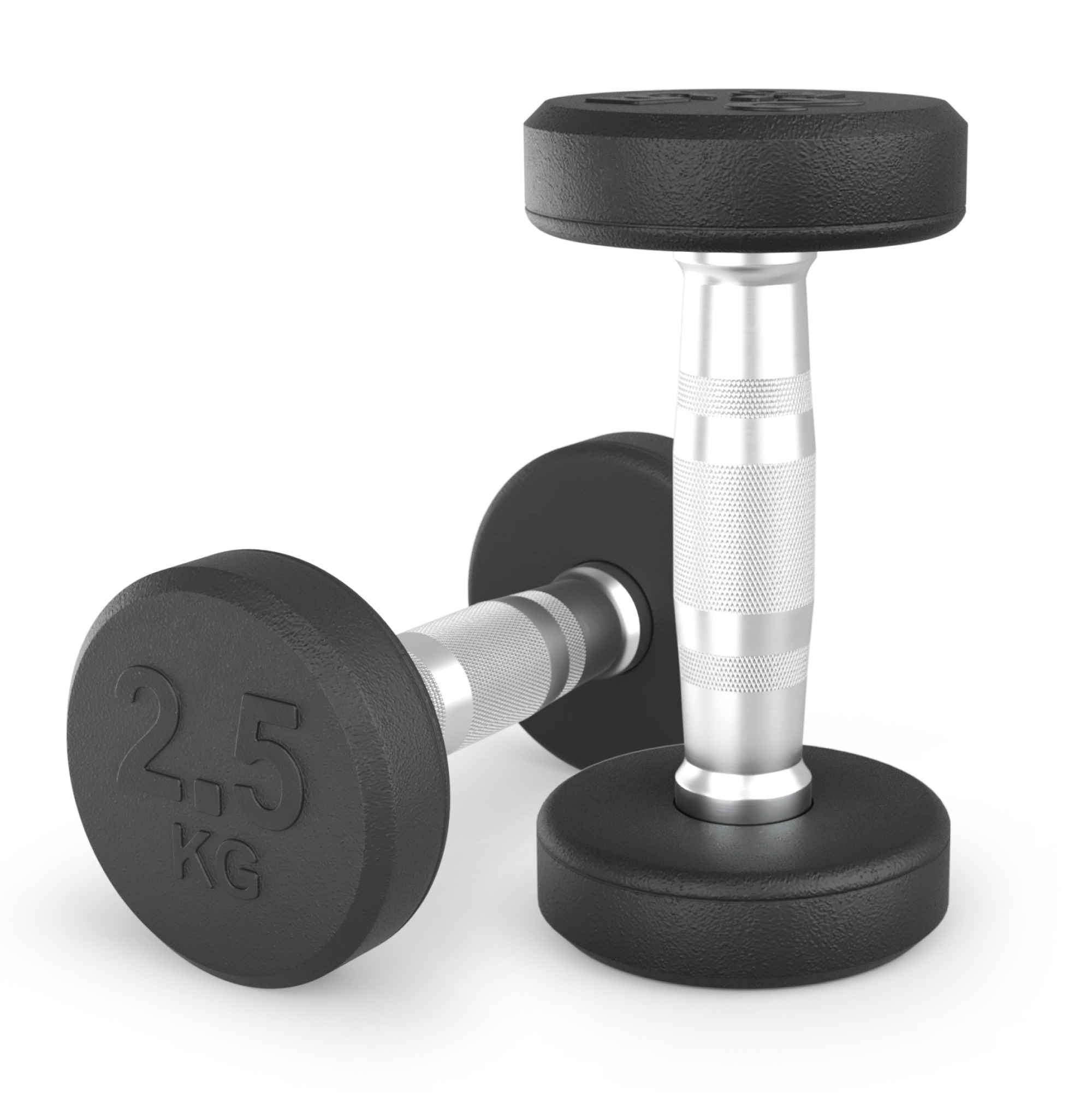 Гантель UNIX Fit PRO круглая обрезиненная 2,5 кг, 2 шт.