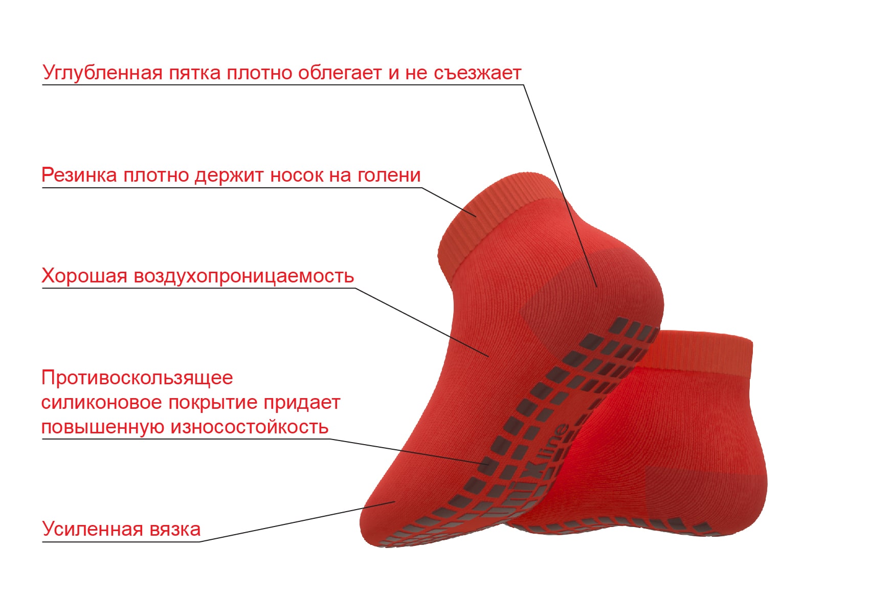 Носки противоскользящие UNIX Line для батута (36-38 RU / 22-24 см)