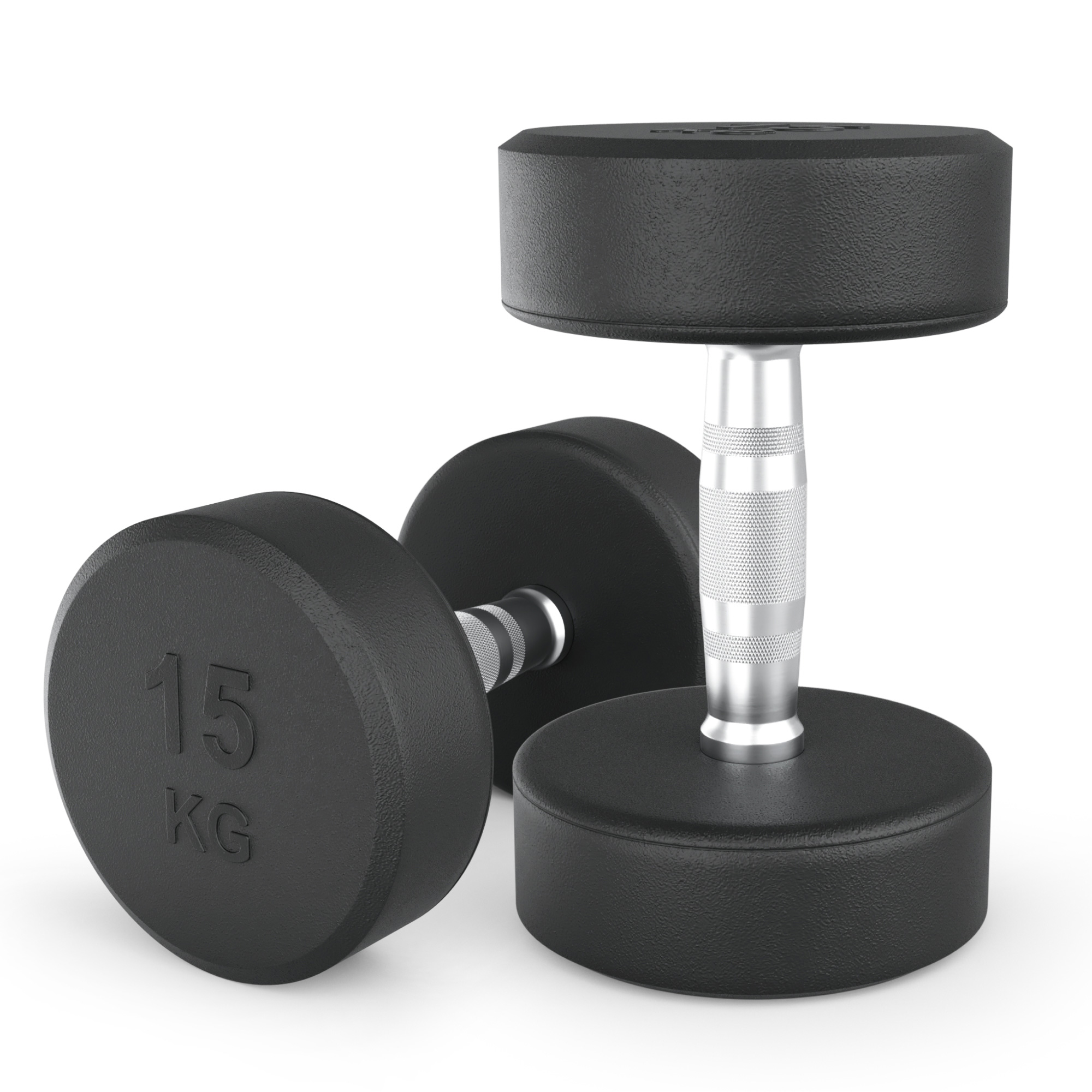 Гантель UNIX Fit PRO круглая обрезиненная 15 кг, 2 шт.