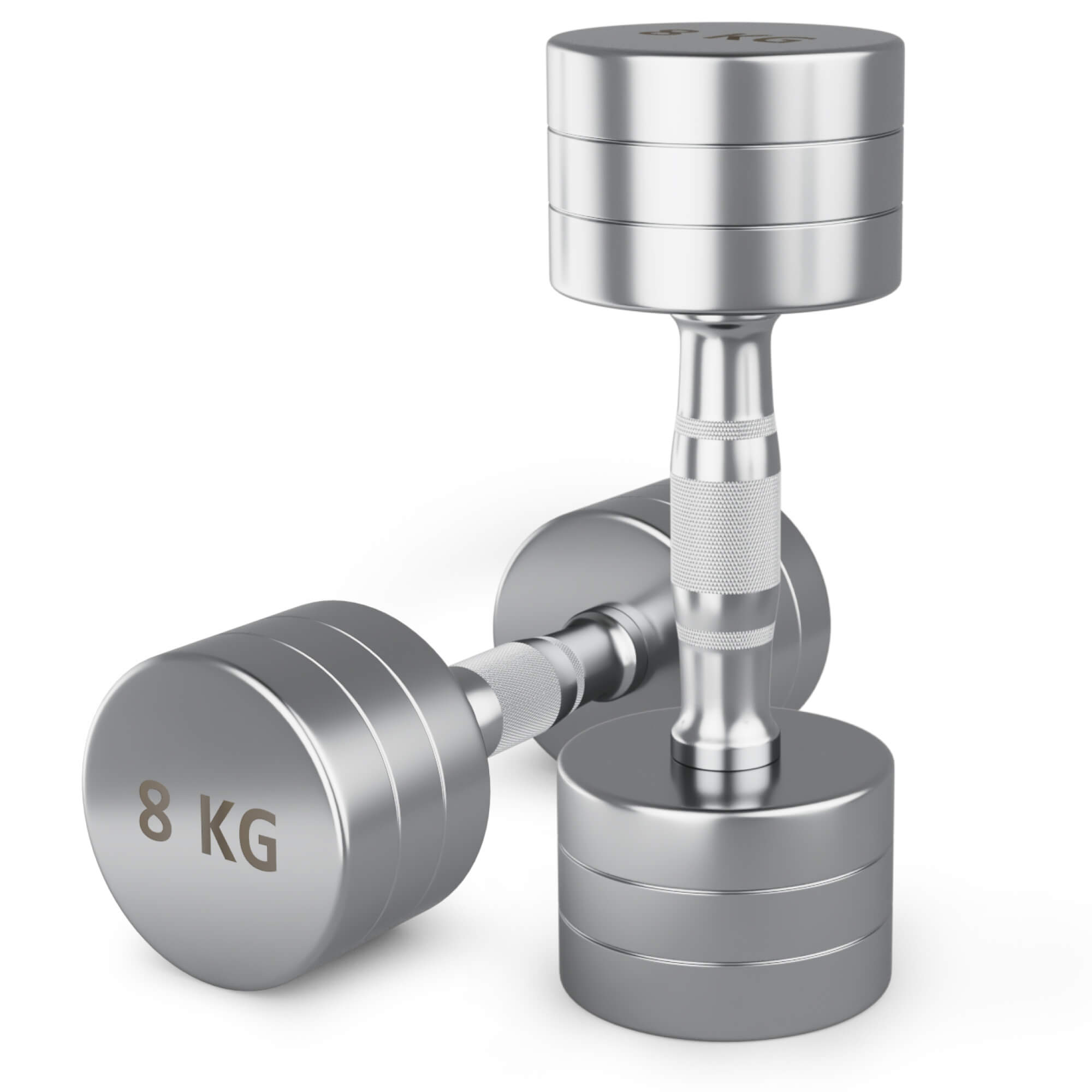 Гантель UNIX Fit PRO круглая хромированная 8 кг, 2 шт.