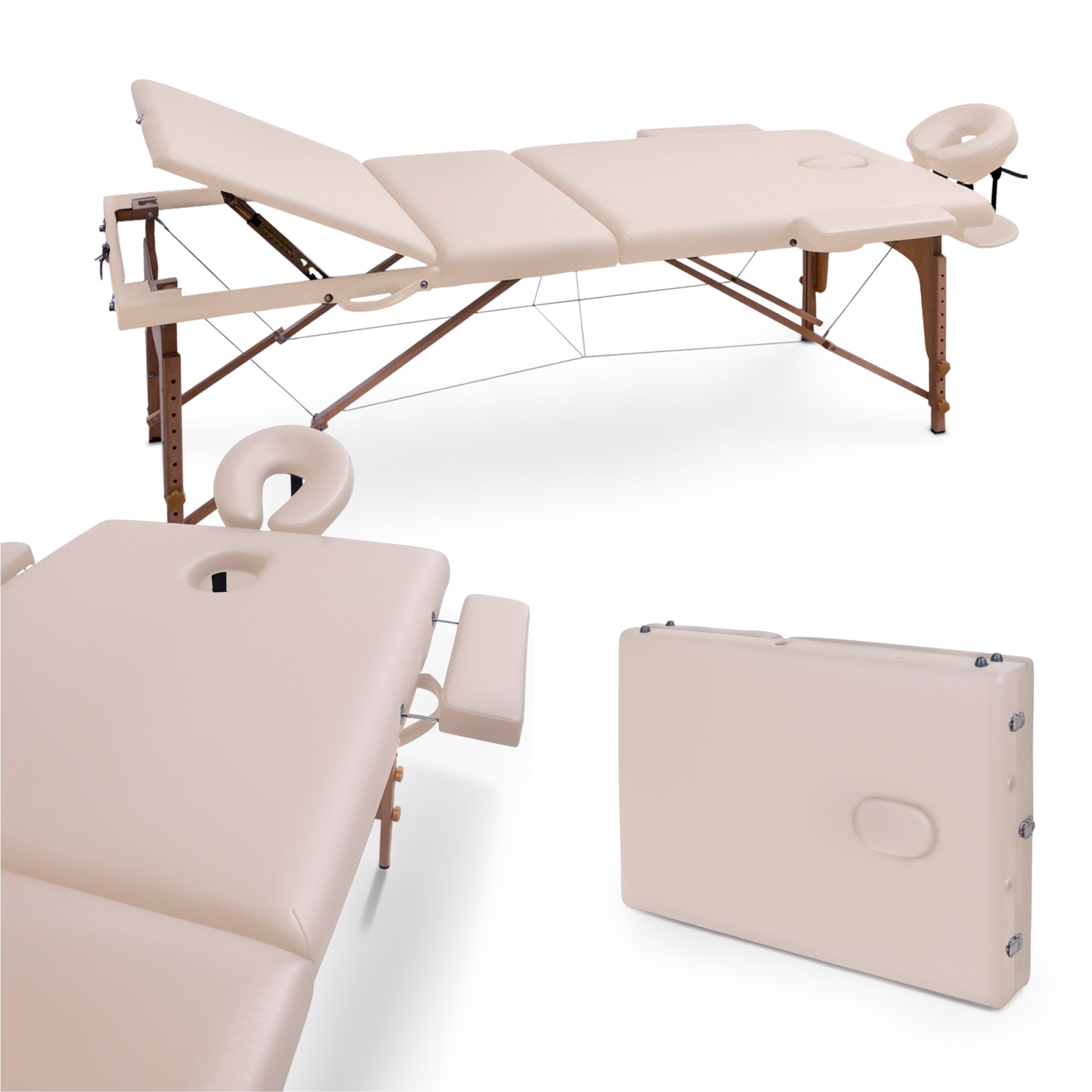 Массажный стол UNIX Стандарт / Standard 3 секции бежевый
