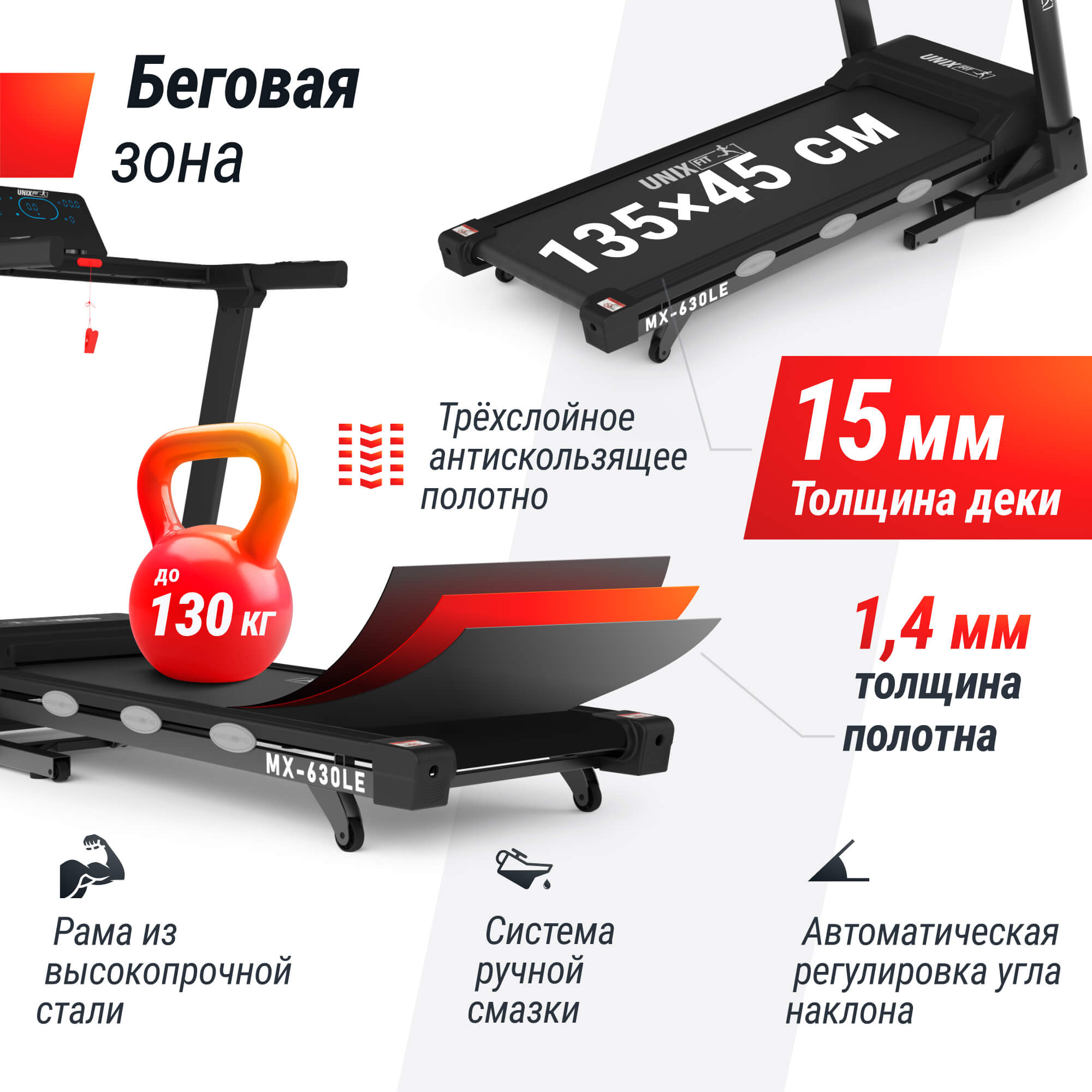 Беговая дорожка UNIX Fit MX-630LE