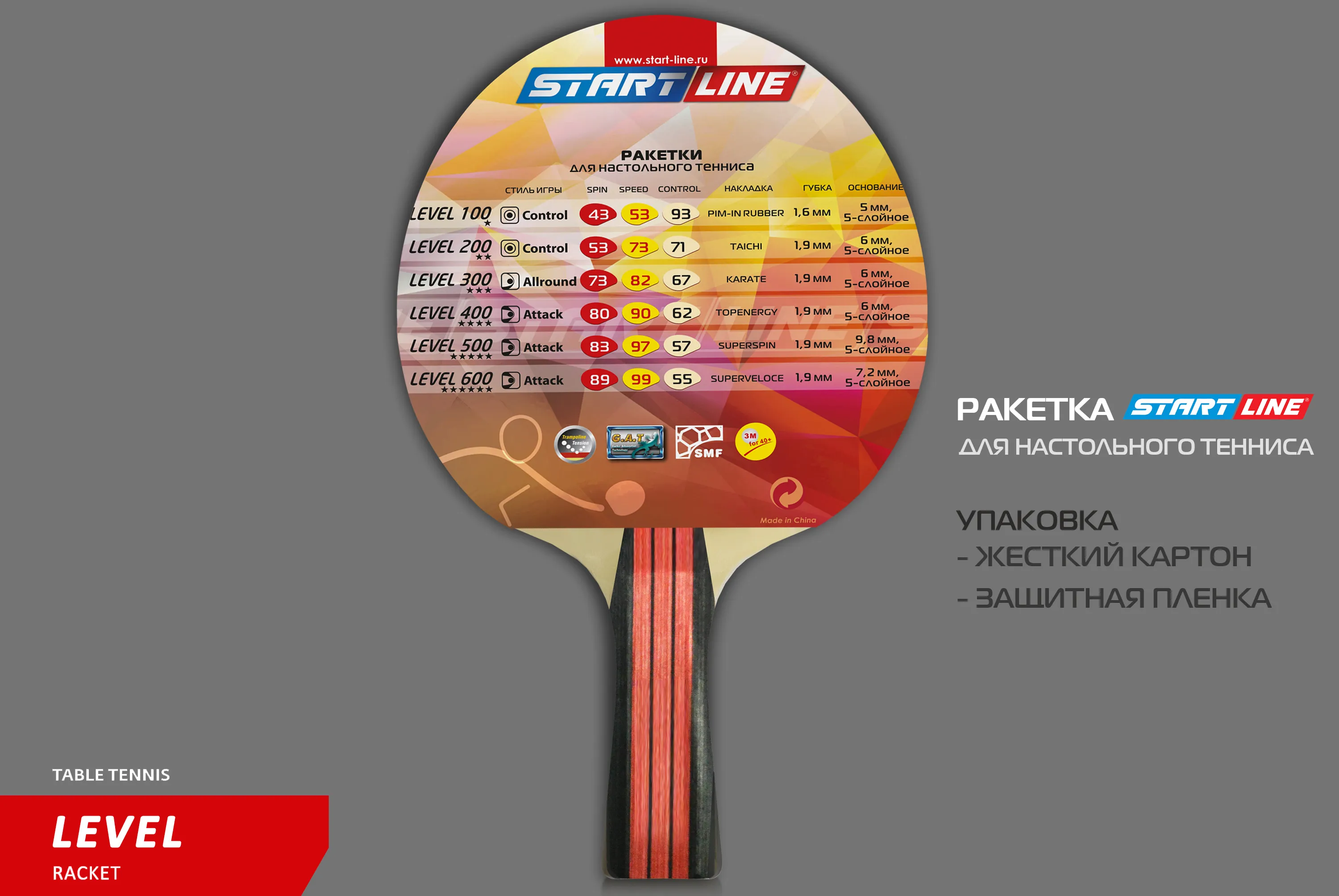 Теннисная ракетка Start line Level 200 New (коническая) 12305