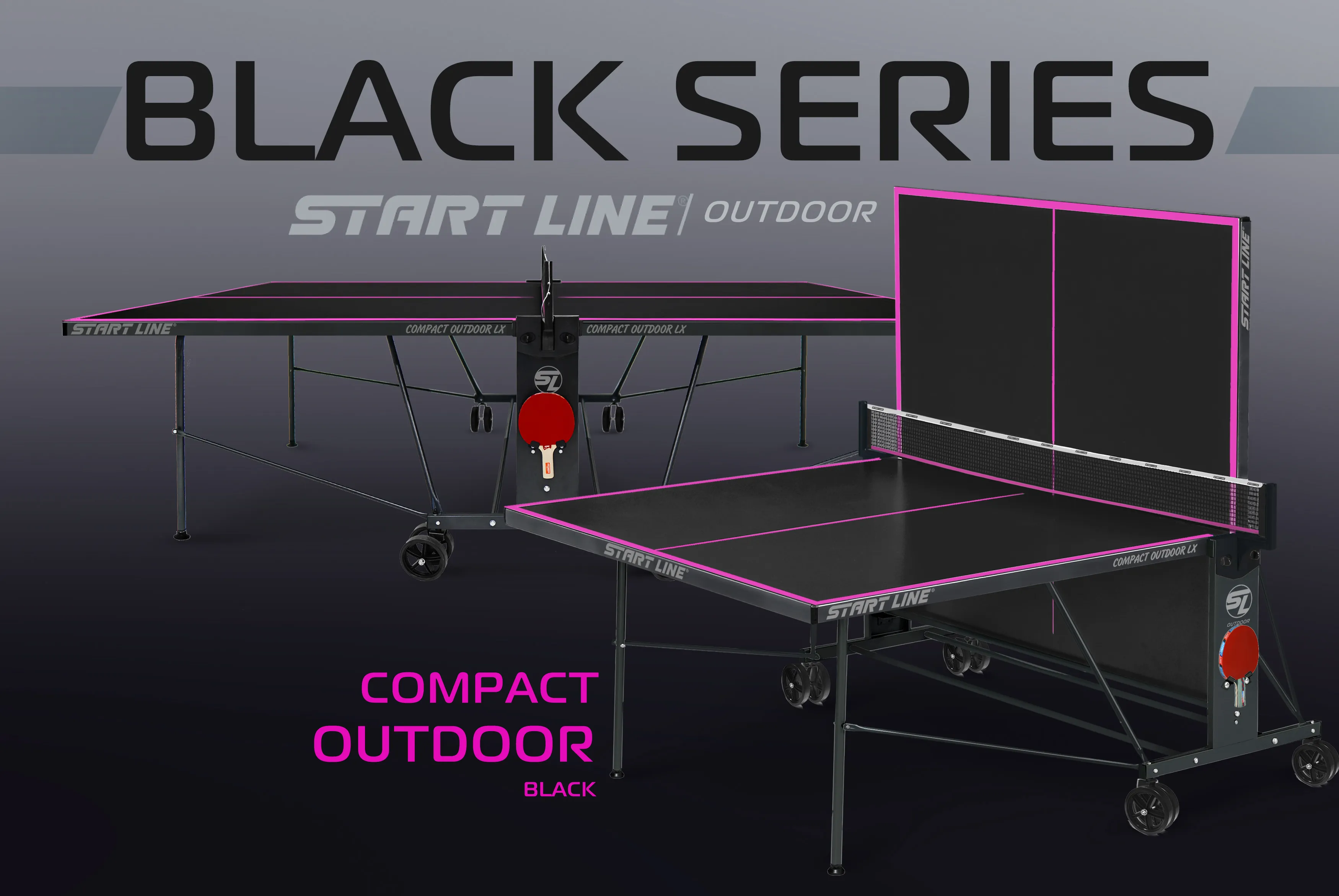 Стол теннисный Compact-2 LX Всепогодный Black