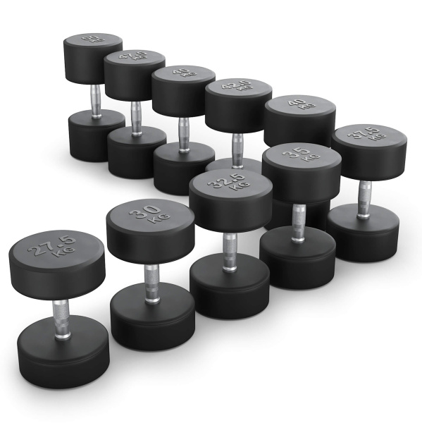 Ряд гантелей круглых UNIX Fit обрезиненные от 27,5 до 50 кг