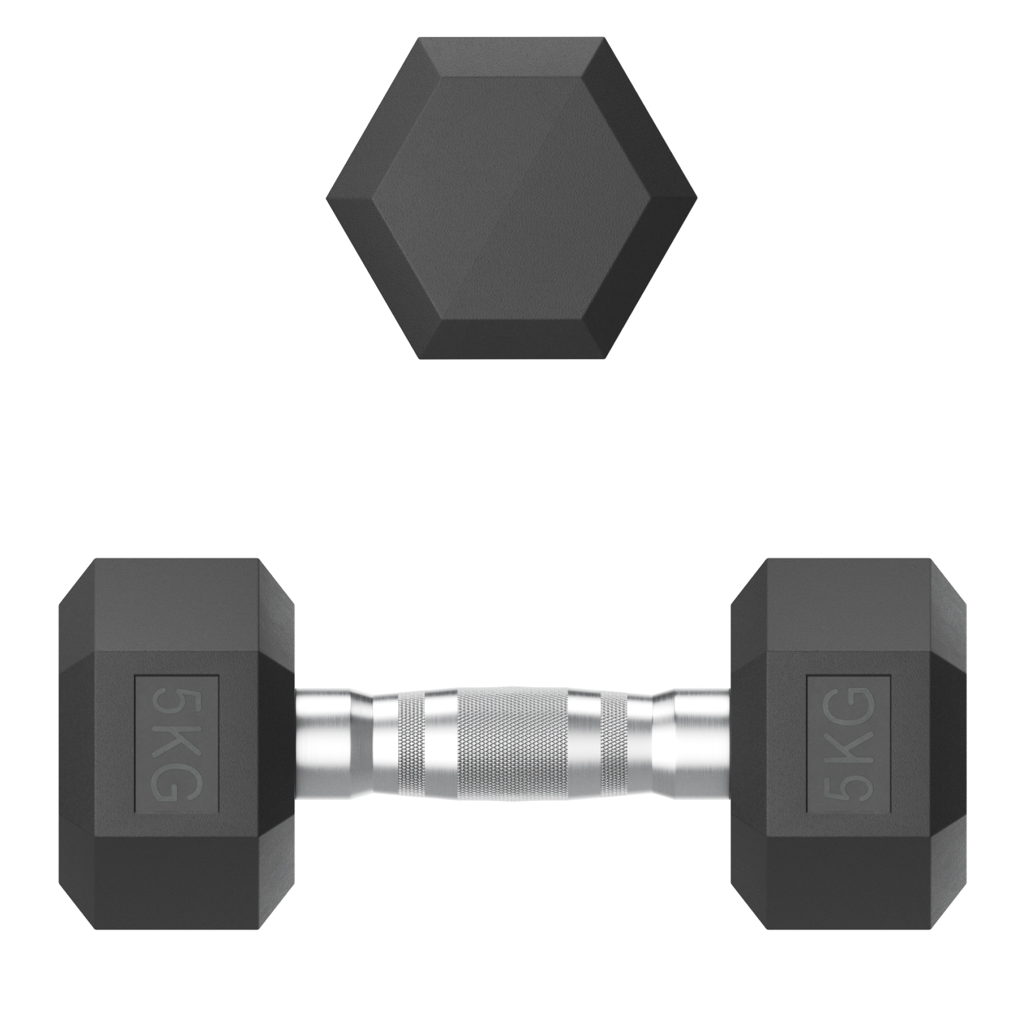 Гантель гексагональная UNIX Fit обрезиненная 5 кг, 2 шт.