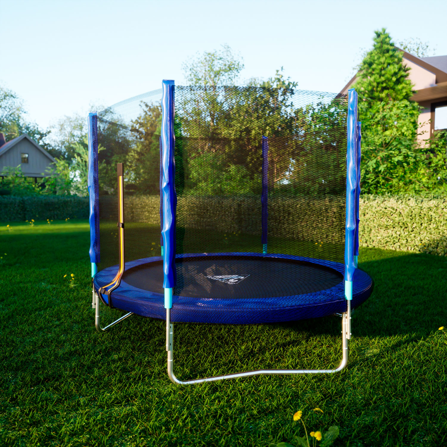 Батут DFC Trampoline Fitness с сеткой 8ft Синий