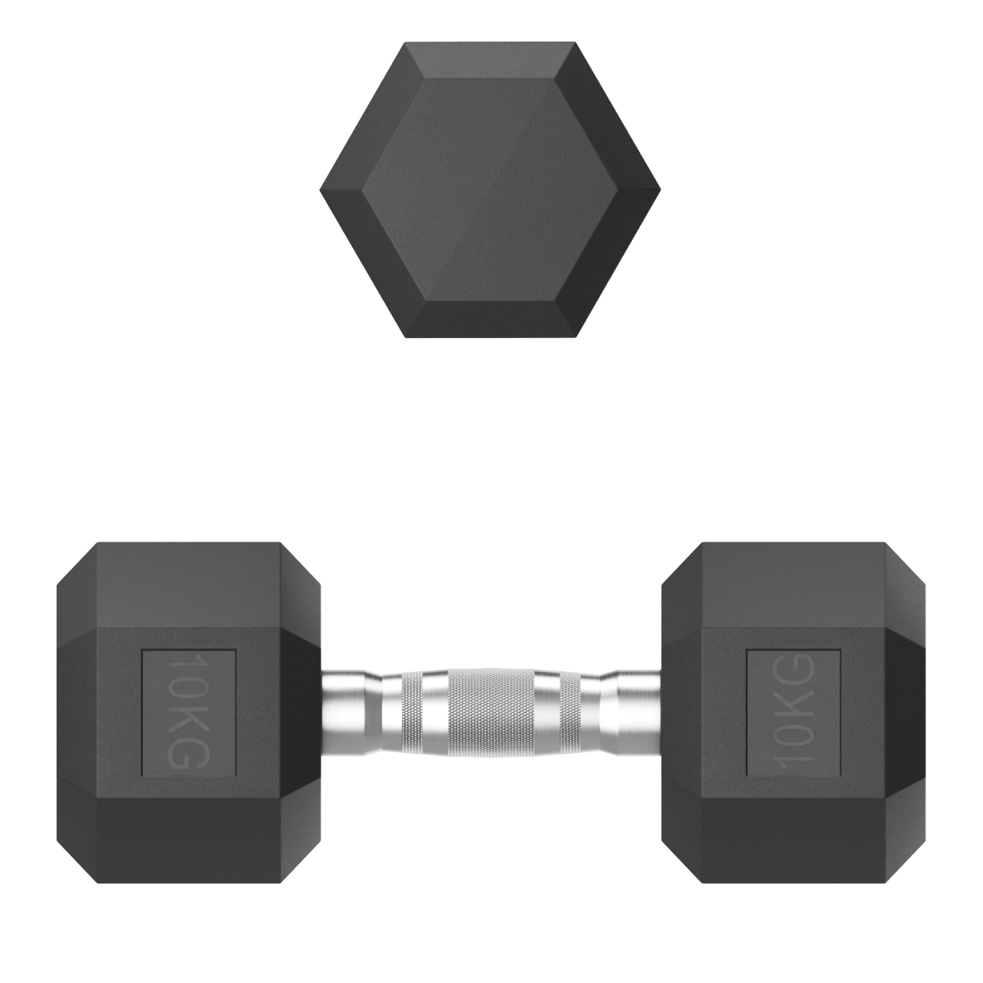 Гантель гексагональная UNIX Fit обрезиненная 10 кг, 2 шт.