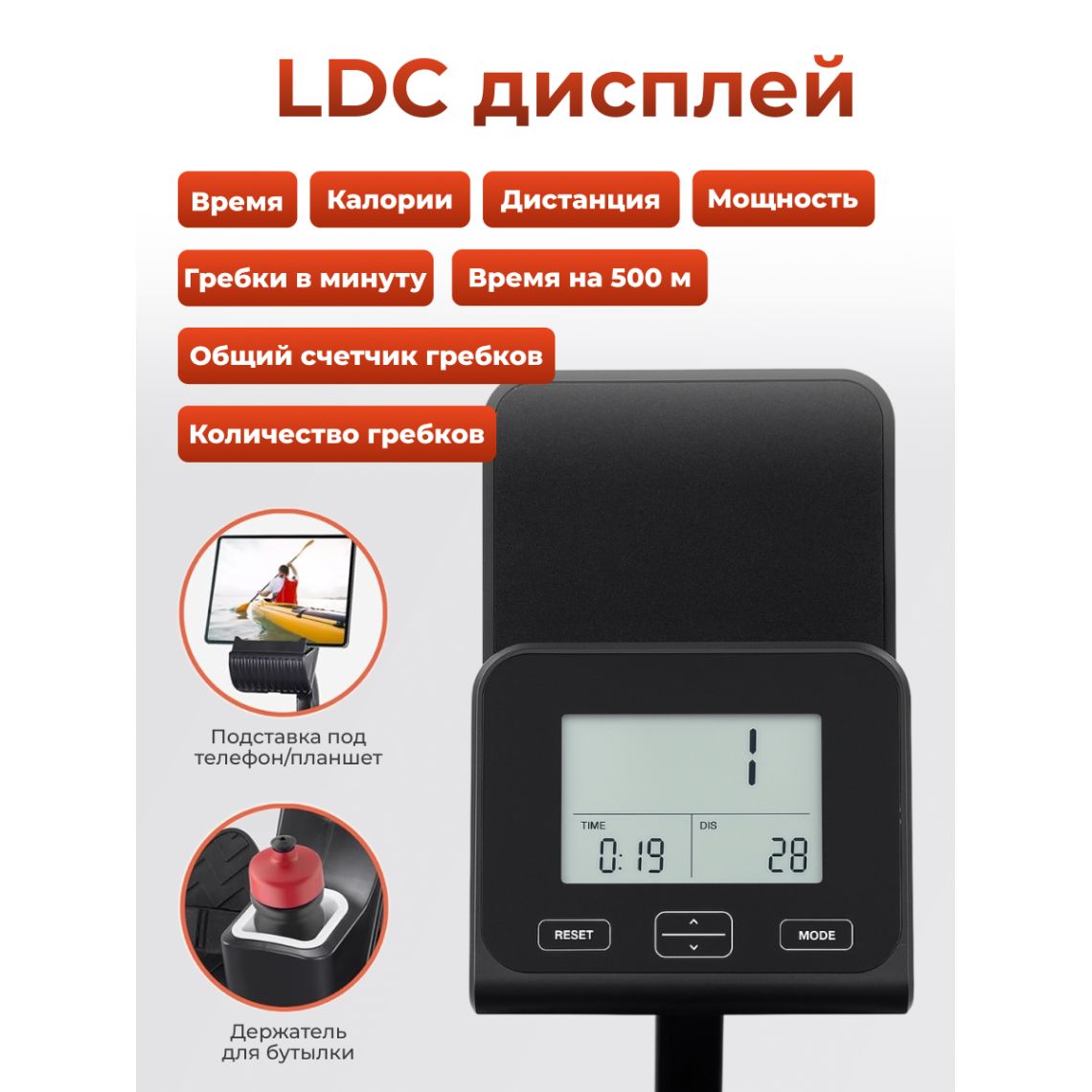 Гребной тренажер DFC ECHANFIT, складной — купить в Actus Sport
