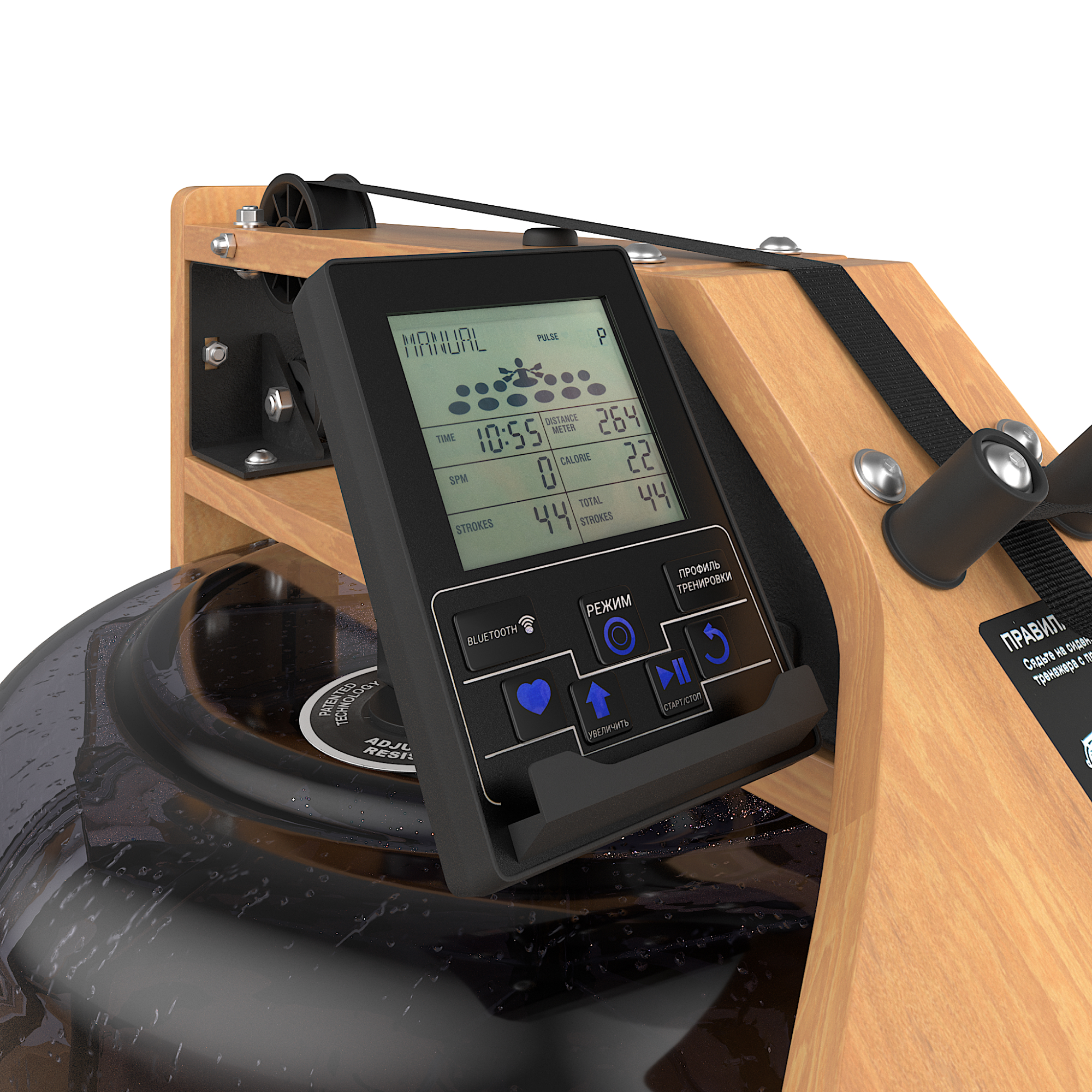 Гребной тренажер UNIX Fit светлое дерево / Wood Rower Light