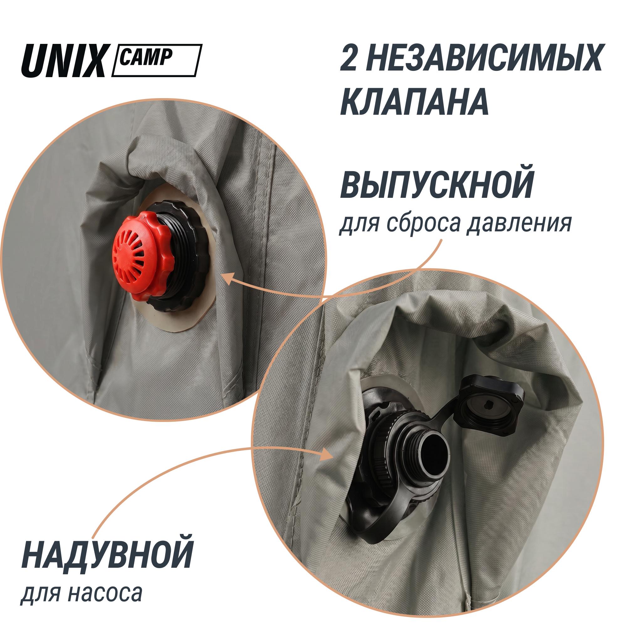 Надувная палатка UNIX Camp Sirius 4х3 серый (+ навес)