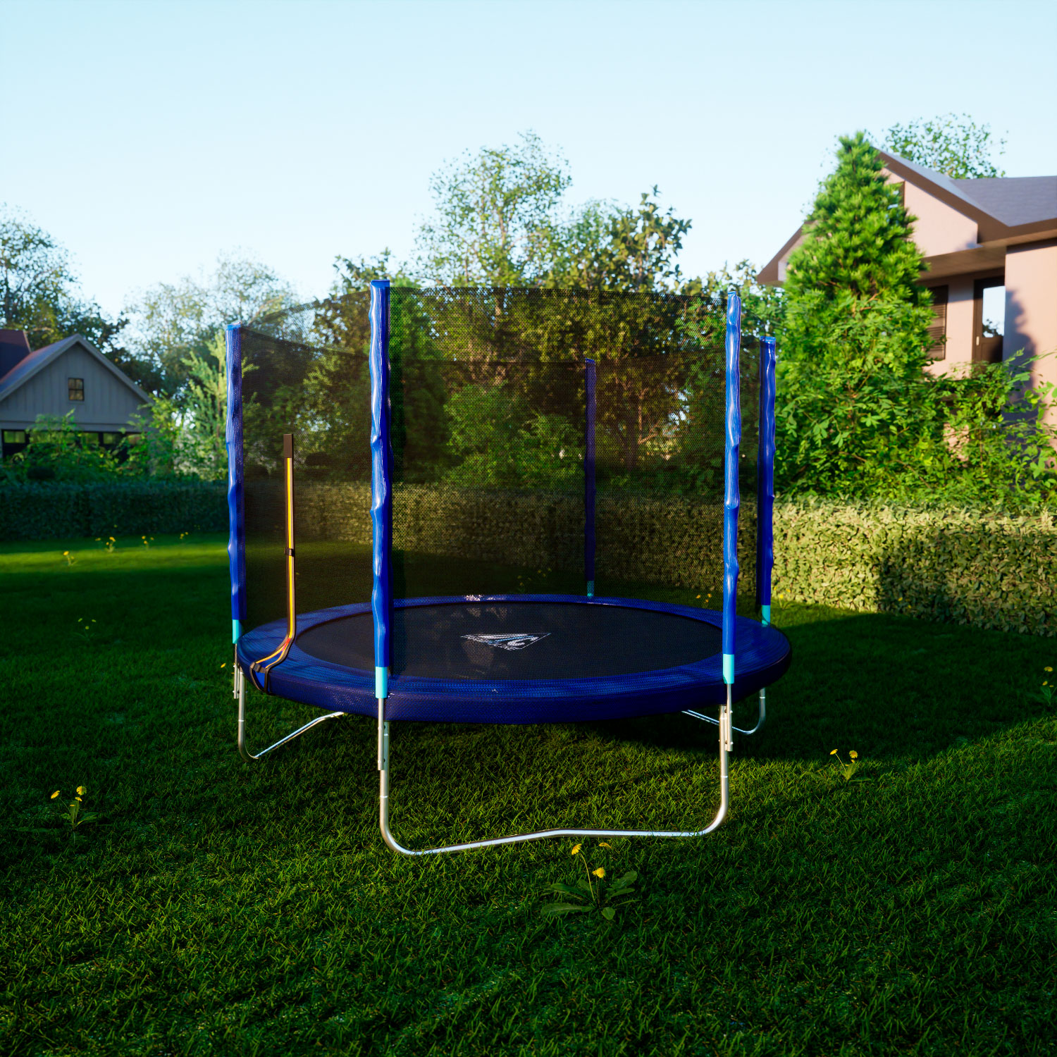 Батут DFC Trampoline Fitness с сеткой 10ft Синий