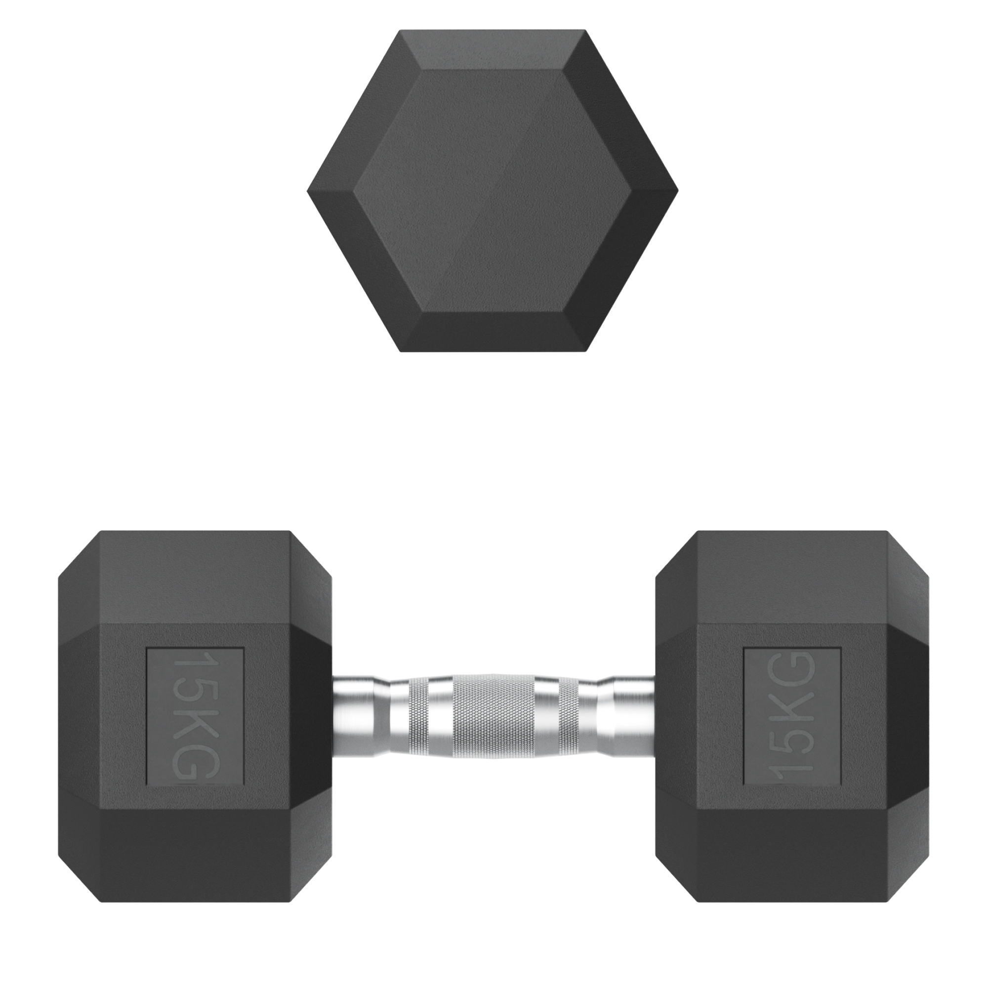 Гантель гексагональная UNIX Fit обрезиненная 15 кг, 2 шт.