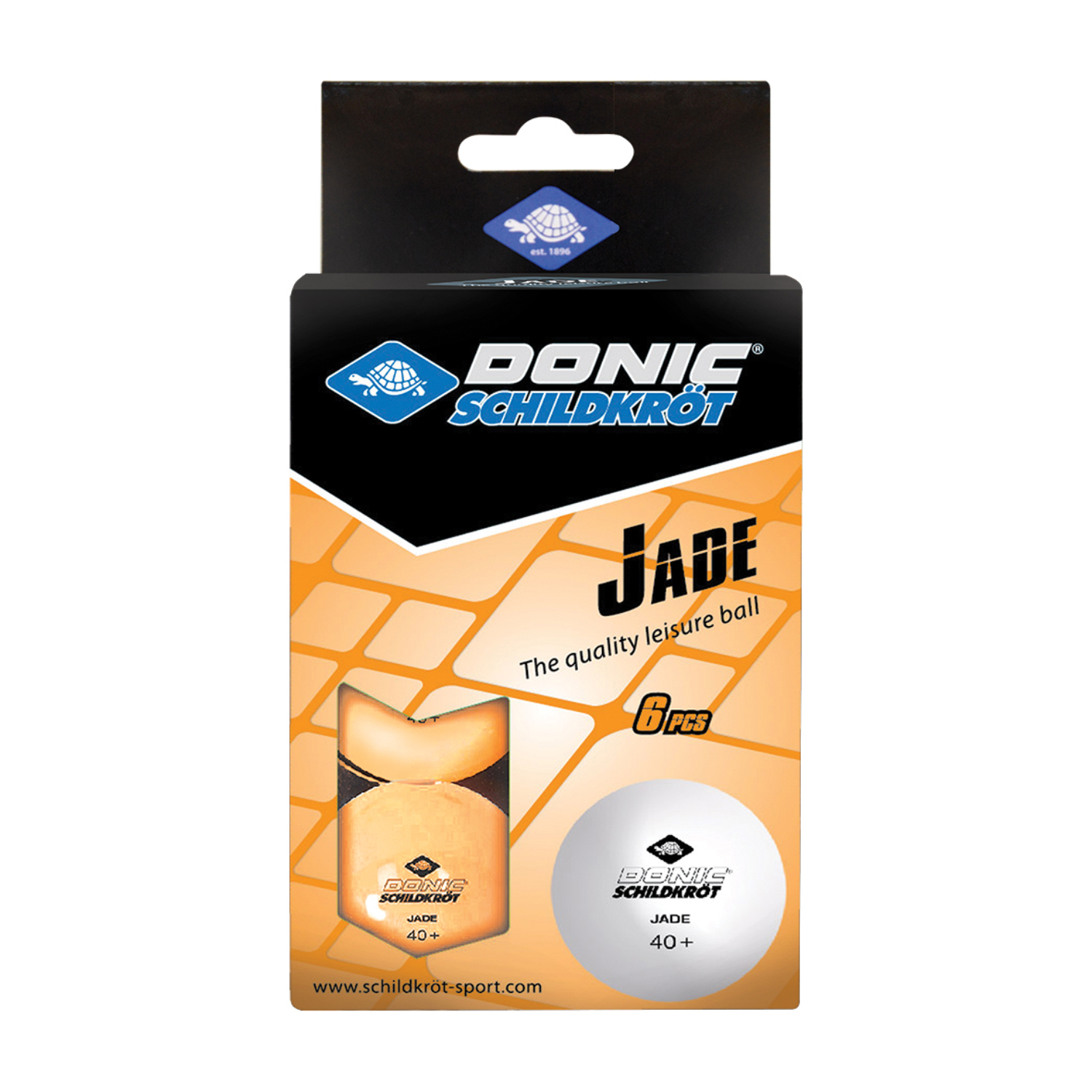 Мячики для н/тенниса DONIC JADE 40+, 6 штук, оранжевый (618378)