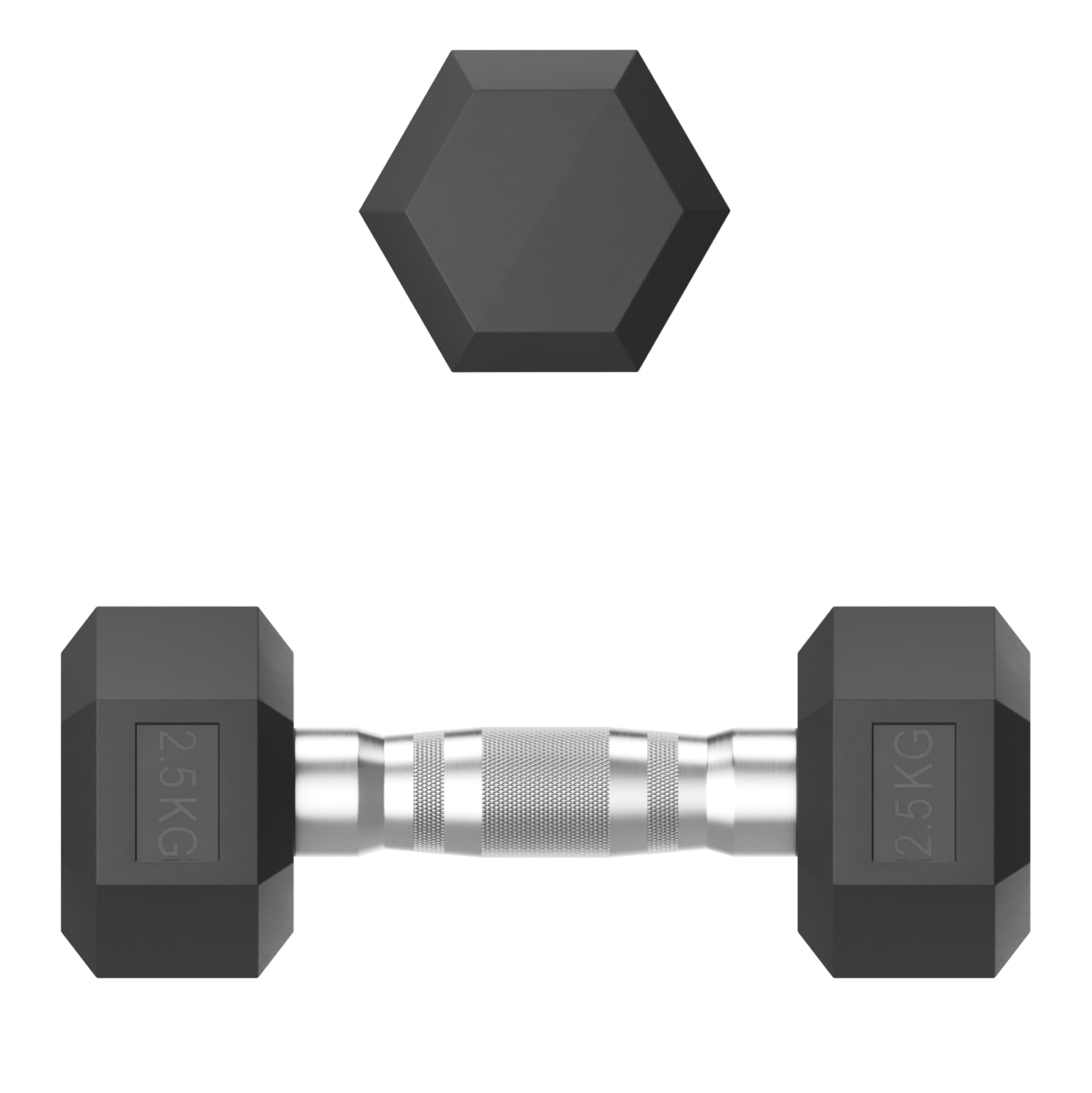 Гантель гексагональная UNIX Fit обрезиненная 2,5 кг / шт.