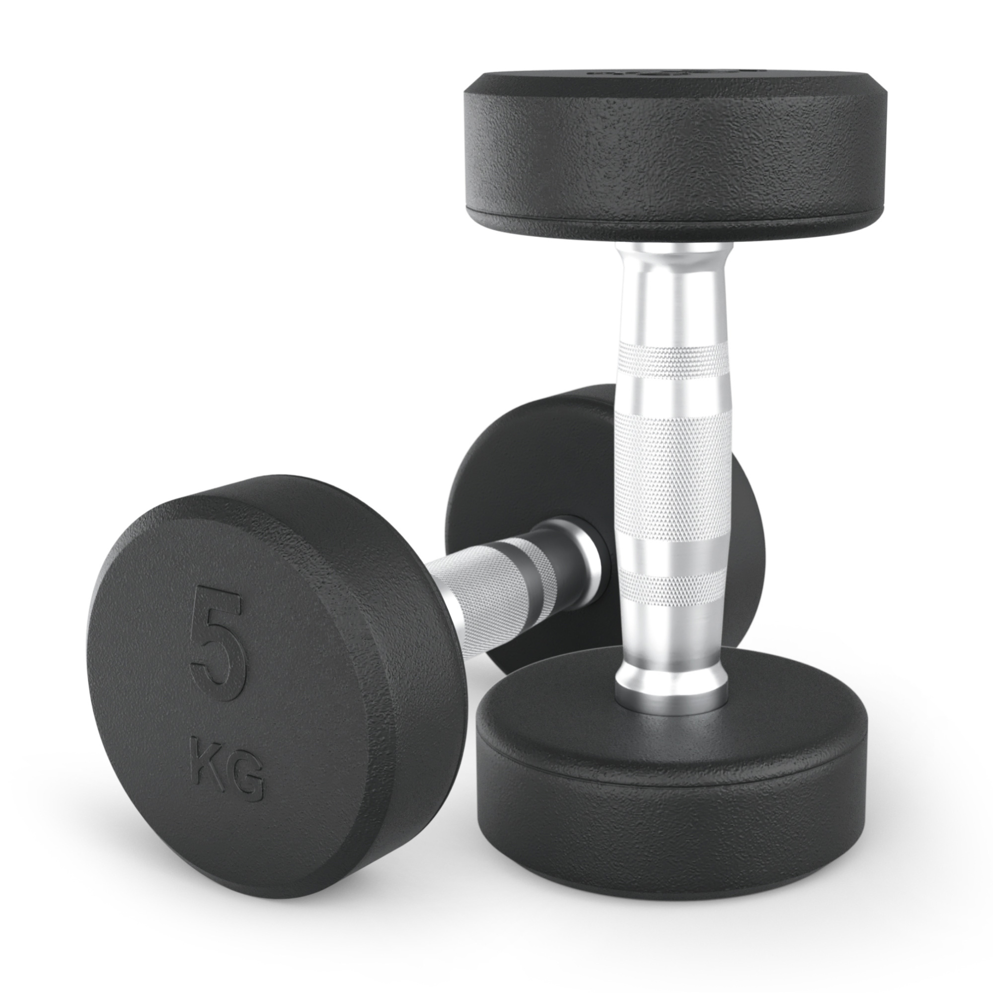 Гантель UNIX Fit PRO круглая обрезиненная 5 кг, 2 шт.