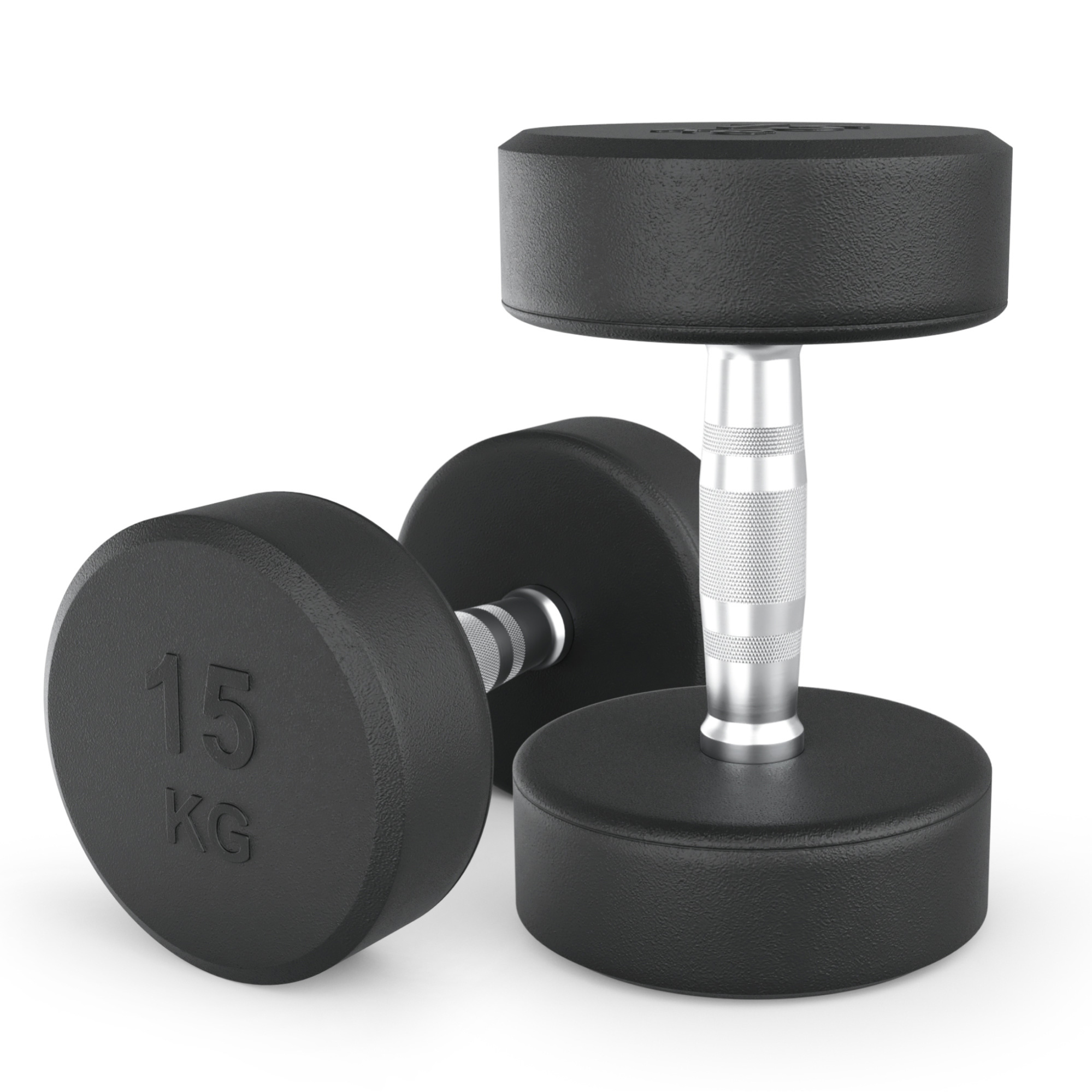 Гантель UNIX Fit PRO круглая обрезиненная 15 кг, 2 шт.