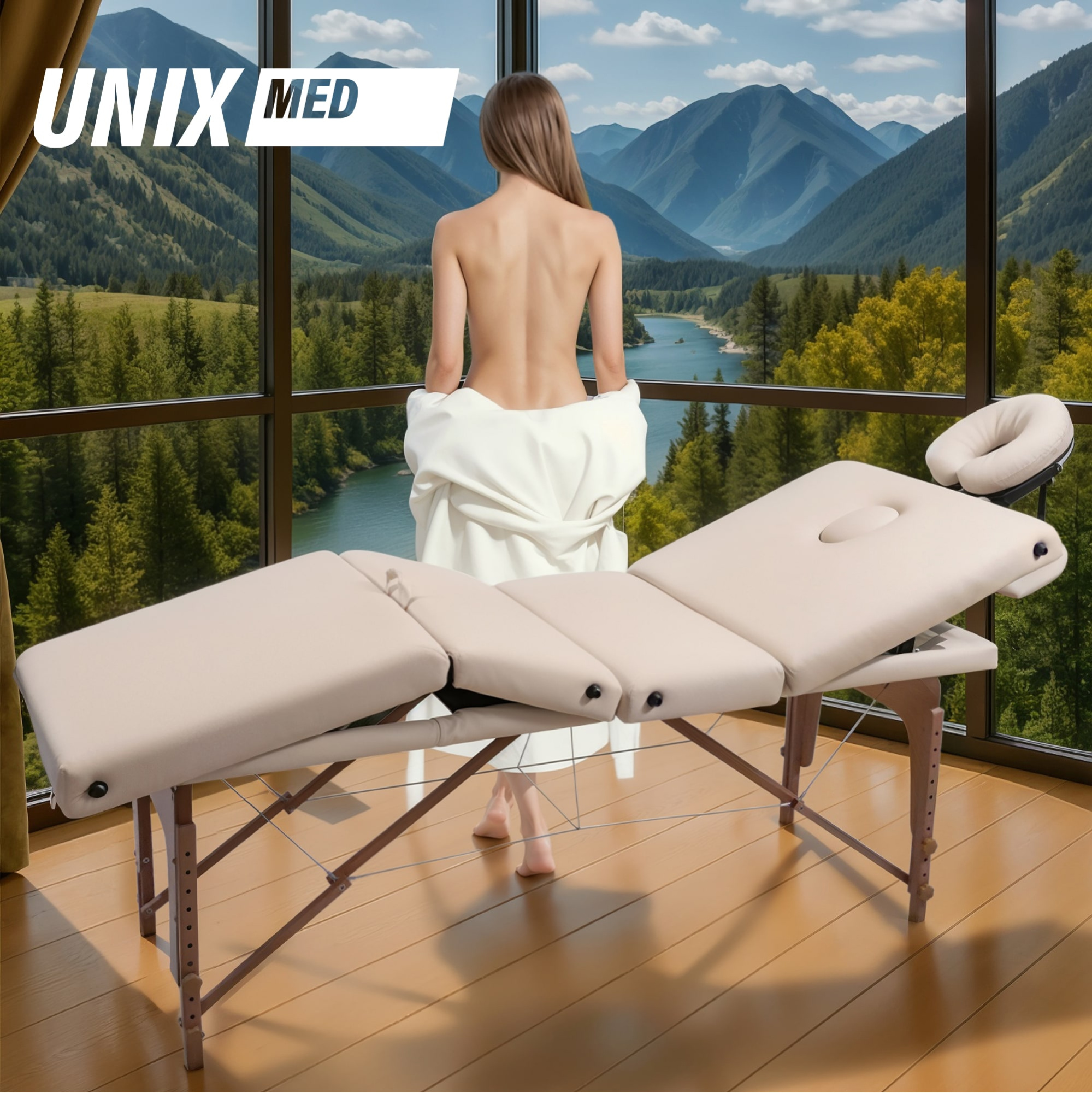 Массажный стол UNIX Премиум / Premium кремовый